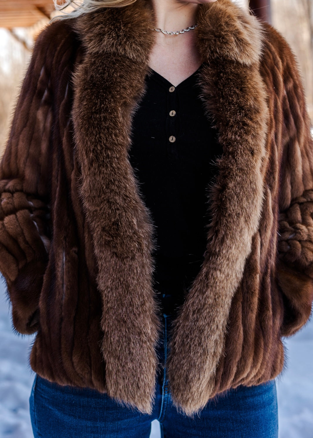 Sz M Genuine Corded Mink/Fox Jacket – Dakota Darling