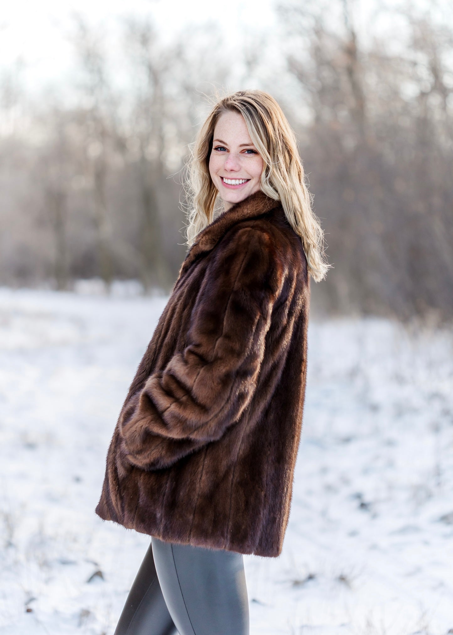 Sz L Genuine Brown Mink Fur Jacket – Dakota Darling Furs