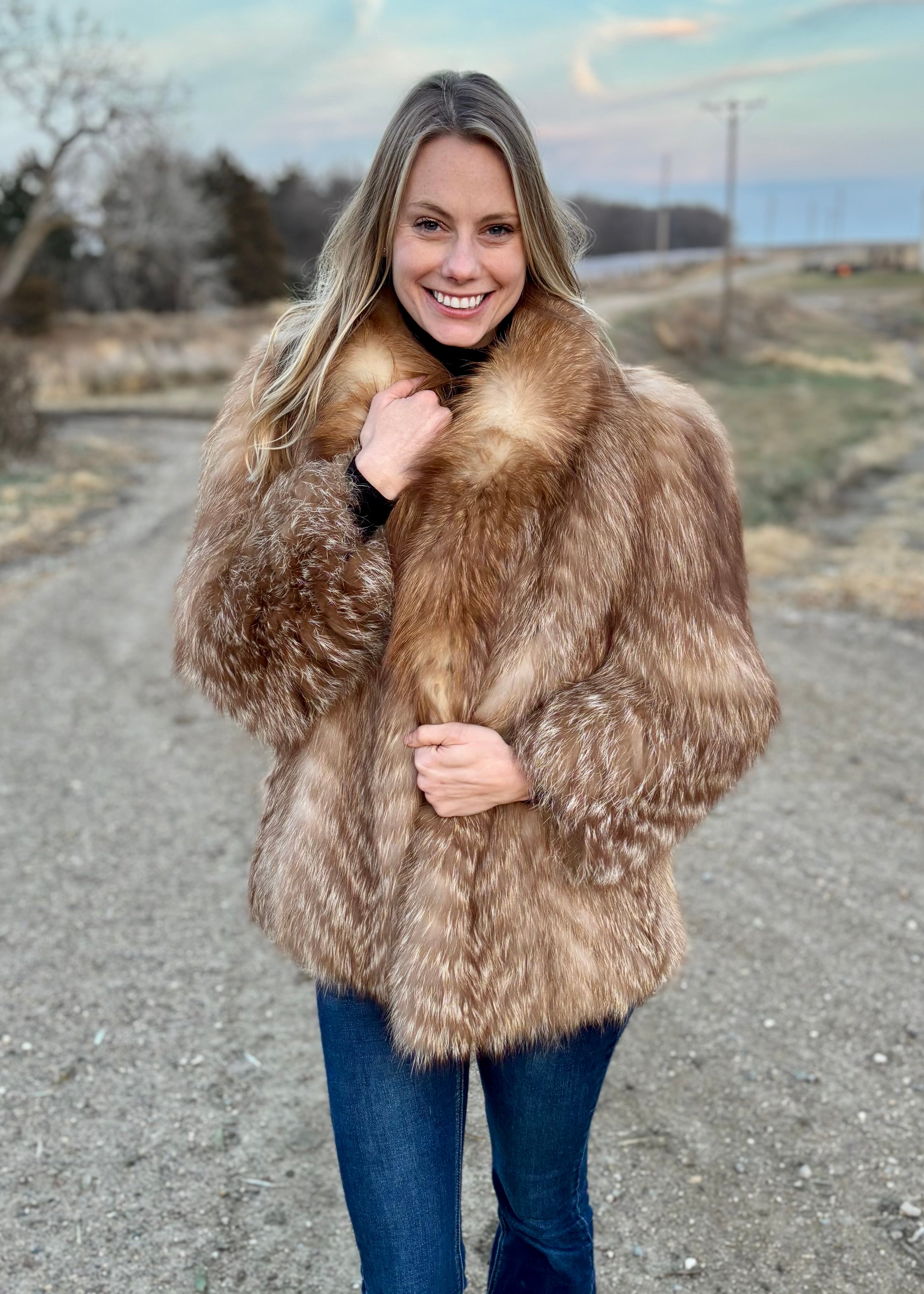 Sz M Genuine Red Fox Jacket – Dakota Darling