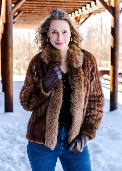 Sz M Genuine Corded Mink/Fox Jacket – Dakota Darling
