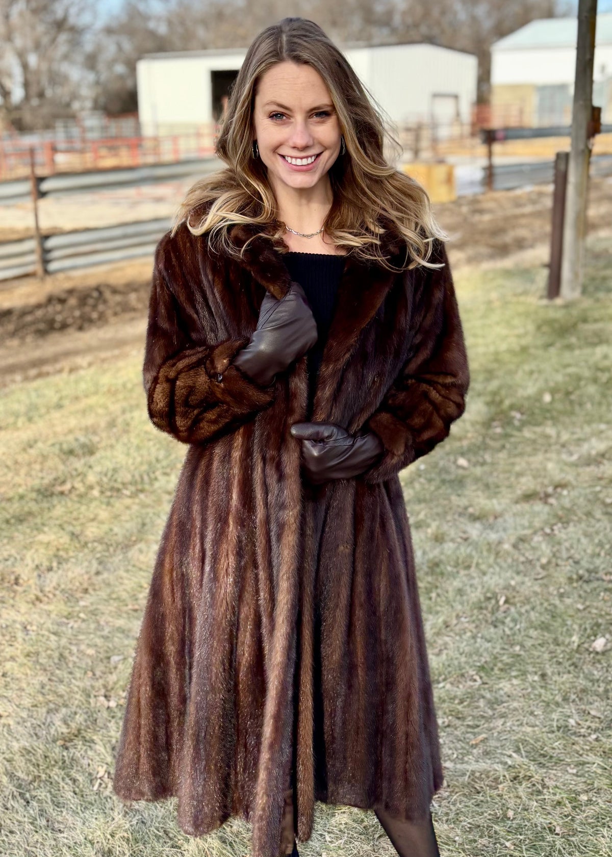 Sz S/M Genuine Brown Mink Full Length Coat – Dakota Darling Furs