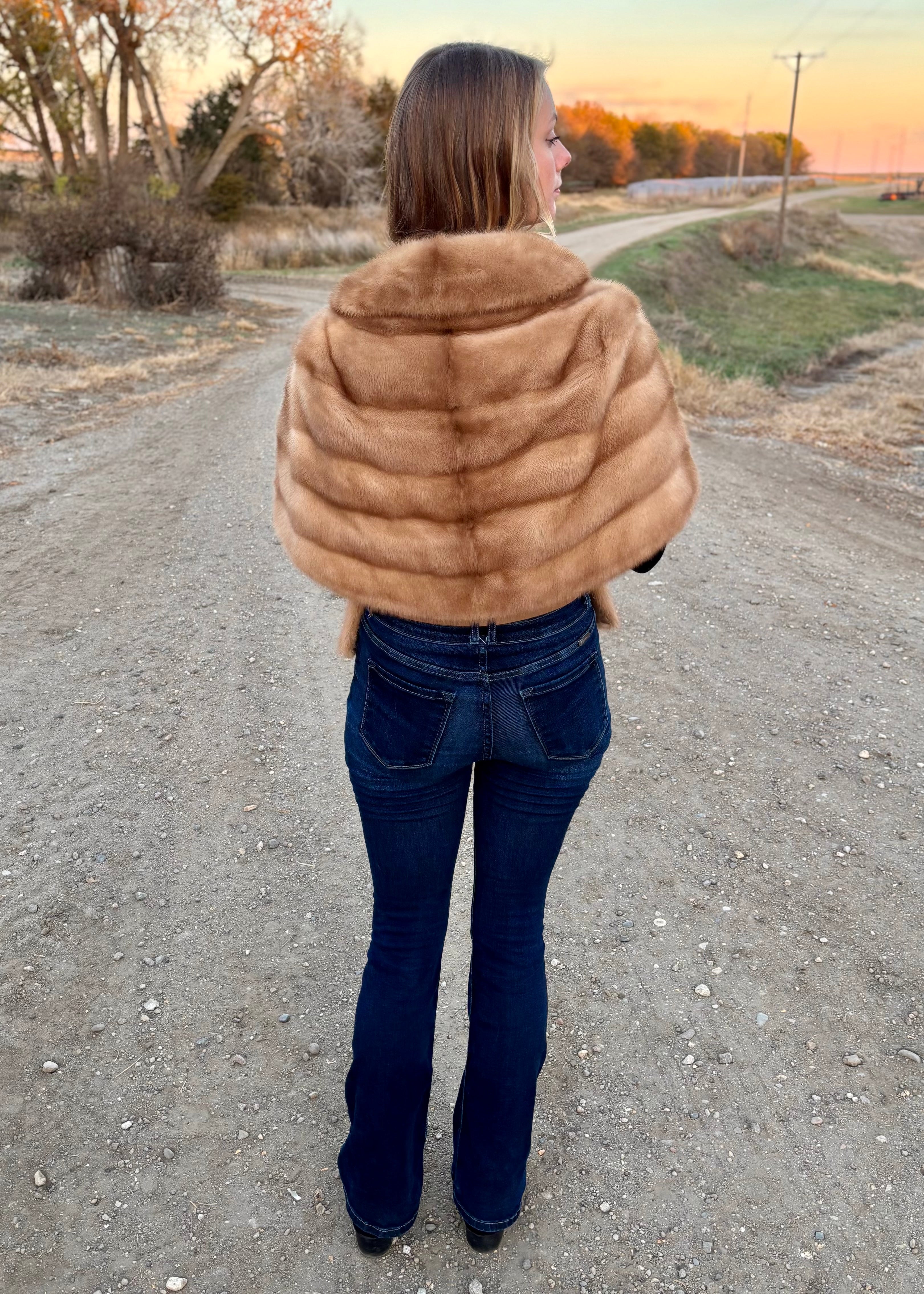 paromino  mink cape stole／ミンク Genuine Palomino Mink Stole – Dakota Darling