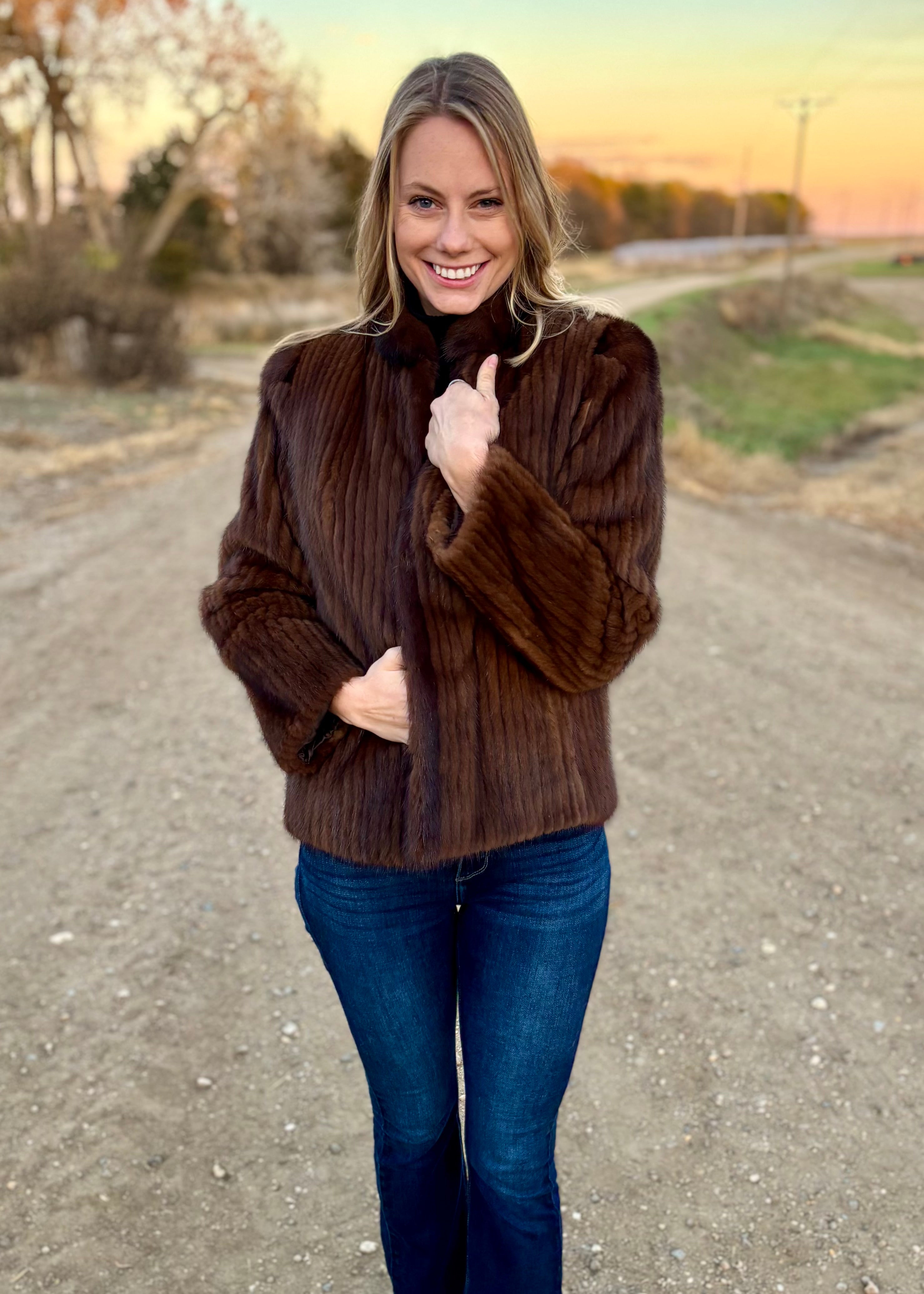 Sz S/M Mahogany Mink Jacket – Dakota Darling