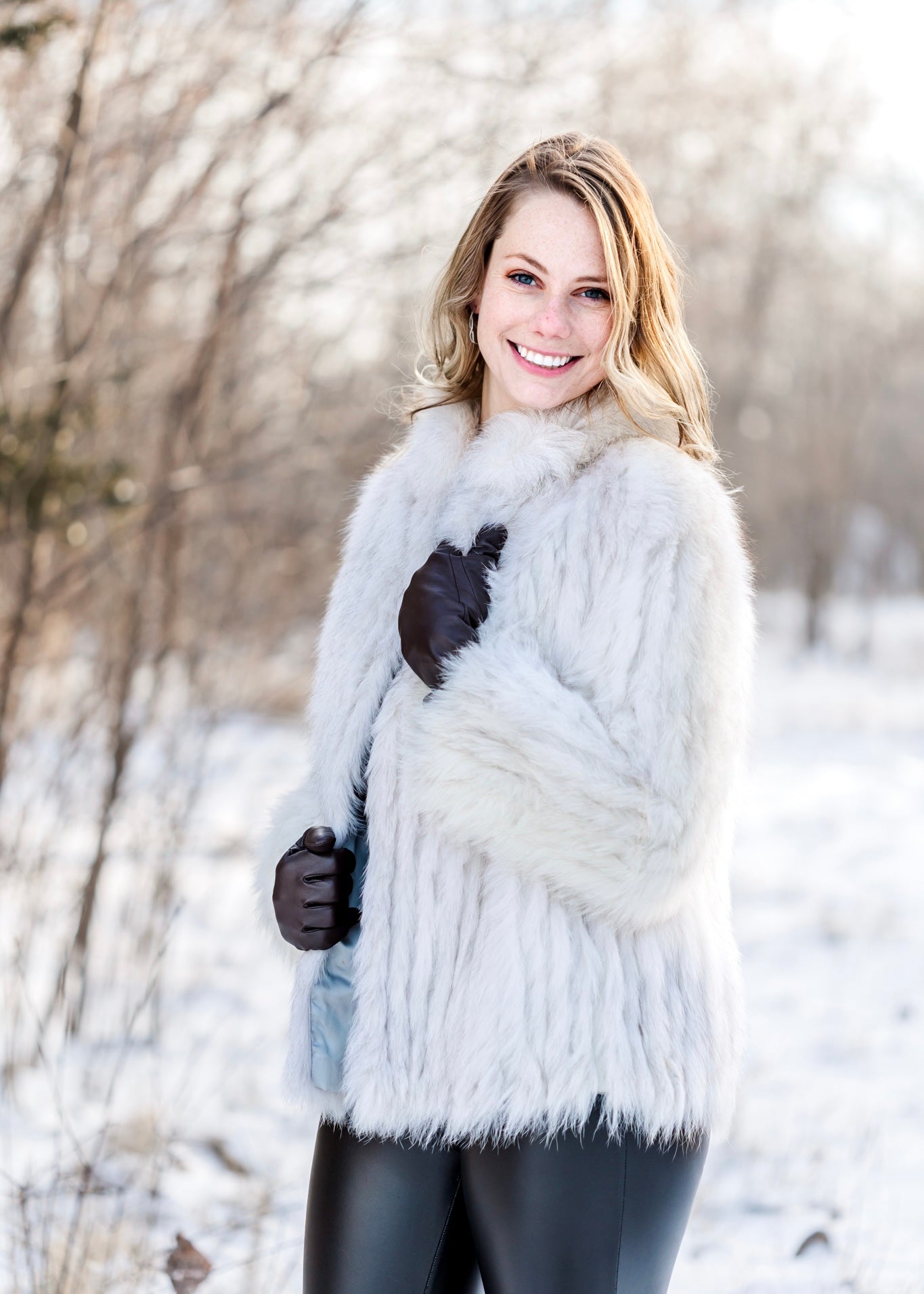Luxury Arctic Marble Saga Fox Fur Jacket – Dakota Darling