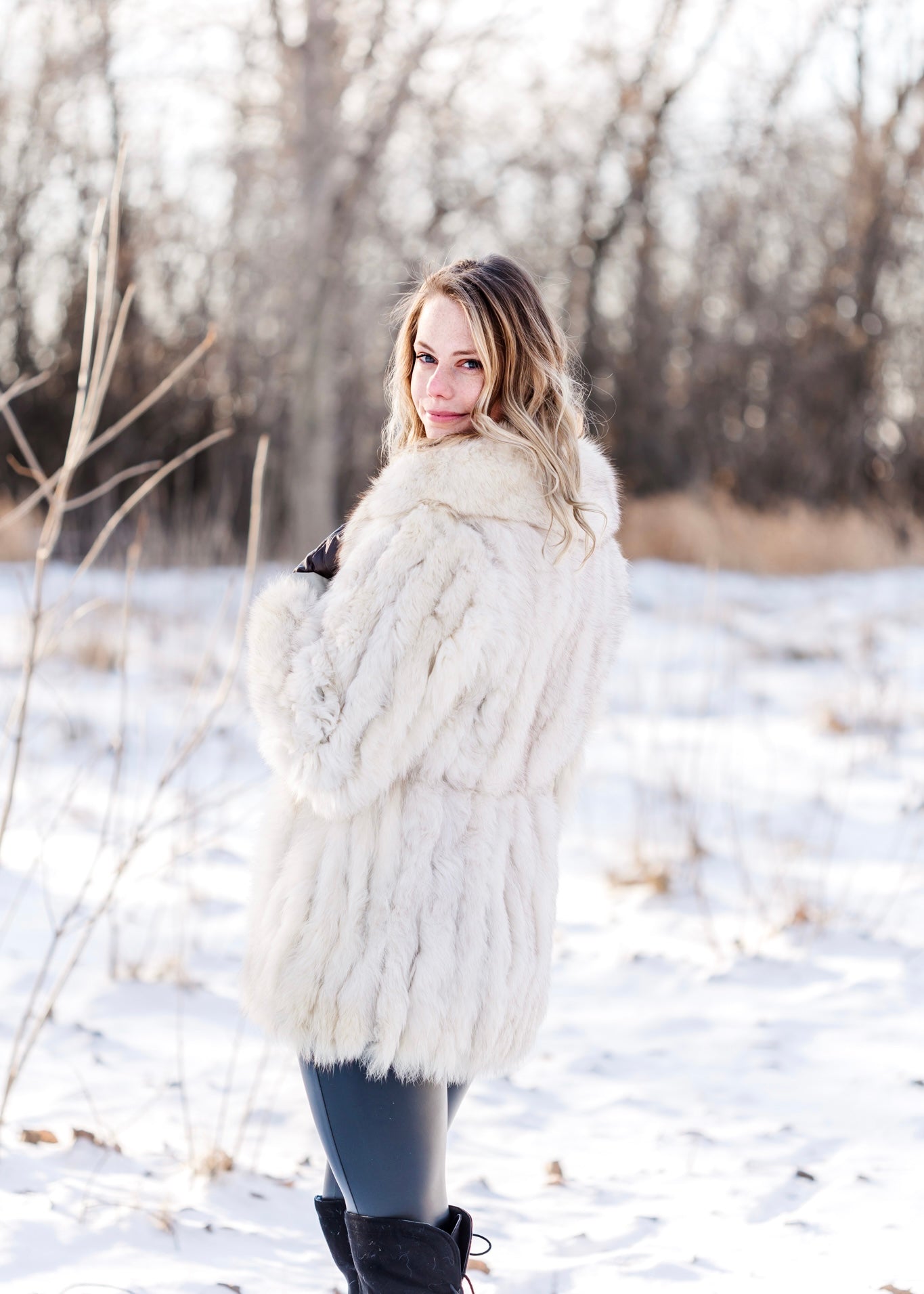 Lumignon tweed fur snow jacket【ダークグレー】 Lumignon original ♥ tweed fur snow jacket【ブラック
