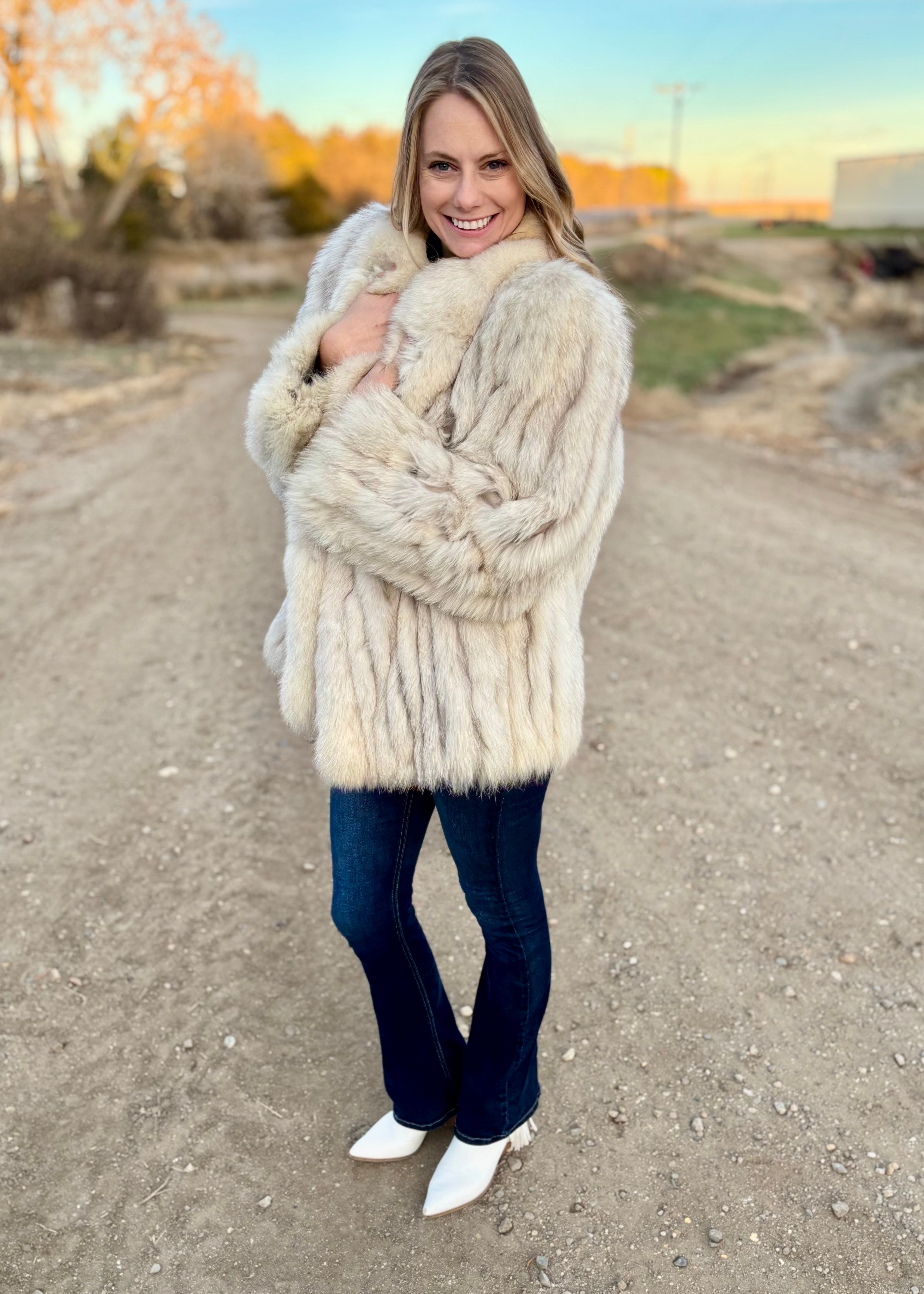 Sz L Genuine Blue Fox Jacket – Dakota Darling