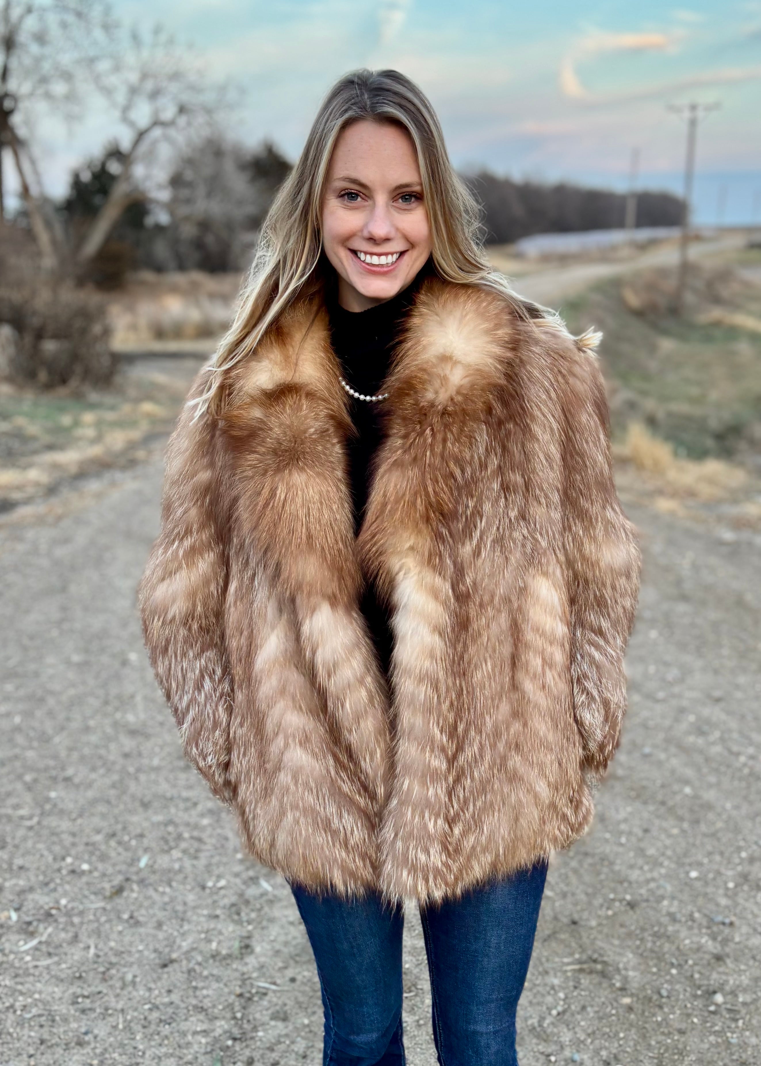 Sz M Genuine Red Fox Jacket – Dakota Darling